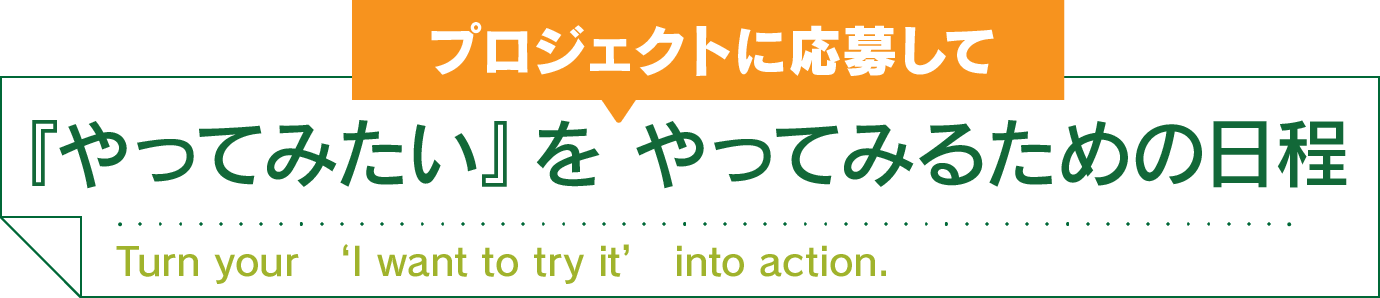 『やってみたい』を やってみるための日程